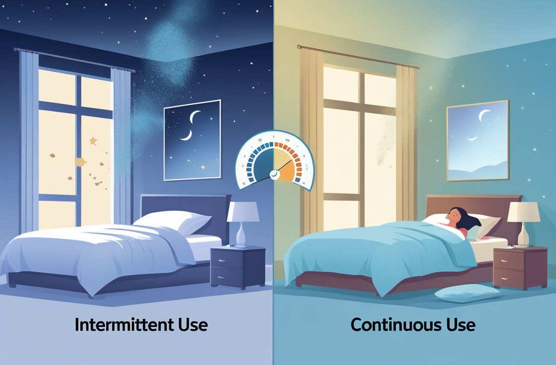 Continuous vs. intermittent air purifier use