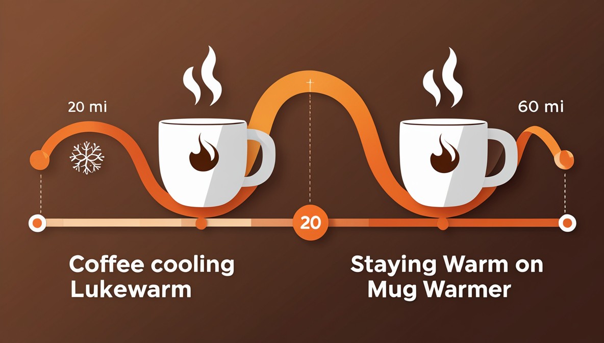 Coffee Cooling vs. Mug Warmer Timeline