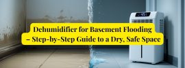 Dehumidifier for basement flooding