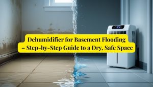 Dehumidifier for basement flooding